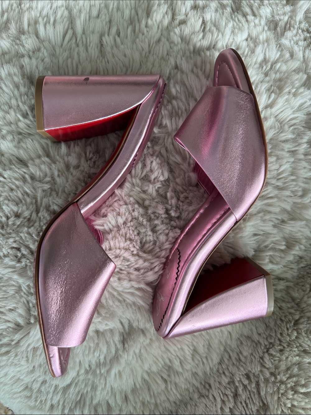 NWOT Christian Louboutin Jane Laminata slide  sandals - Picture 3 of 5